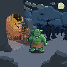 Final Project - Goblin. Projekt z dziedziny Projektowanie postaci, Gr, komputerowe, Pixel art, Projektowanie gier komputerow i ch użytkownika Y H - 11.06.2025