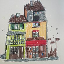 Casas coloridas . Un proyecto de Ilustración arquitectónica, Dibujo, Ilustración con tinta, Sketchbook y Bocetado de Leonor Capelo - 12.06.2025