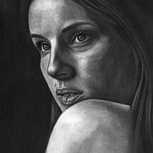 Charcoal portrait study. Projekt z dziedziny  Sztuki piękne,  R, sunek,  R, sunek art, st, czn, Portret, R, sunek realist, czn, Trad, c i jna ilustracja użytkownika Jen - 12.06.2025