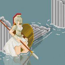Atenea en Templo. Projekt z dziedziny Projektowanie postaci, Gr, komputerowe, Pixel art, Projektowanie gier komputerow i ch użytkownika Juanito Racines - 13.06.2025