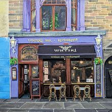 Edinburgh Cafe in guache. Architectural Illustration, Gouache Painting, Painting, and Sketching project by wendyjevans808 - 06.15.2025