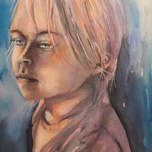 Artistic Portrait with Watercolors. Traditional illustration, and Watercolor Painting project by Emma Bengtsson - 06.16.2025
