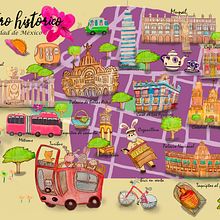 Centro Histórico de la Ciudad de México ♥. Drawing, Traditional illustration, Digital Illustration, Infographics, and Digital Painting project by Paulina Esperanza Guerrero Rojas - 06.17.2025