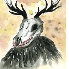 Wendigo. Character Design, Drawing, Painting, Pencil Drawing, and Watercolor Painting project by Chiara Di Iorio - 06.18.2025