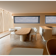 House interior with real estate office. Un progetto di Architettura, Interior design, Progettazione dello spazio e 3D di Kristýna Hrášková - 18.06.2025
