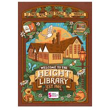 Height Library Tribute Poster. Digital Illustration, H, Lettering, Lettering, T, and pograph project by Suzanne Murphy-Devenny - 06.18.2025