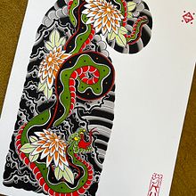Snake Sleeve. Traditional illustration, Ink Illustration, and Watercolor Painting project by Kuno Perez - 06.19.2025