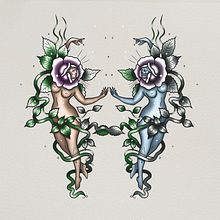 Ladies of the flowers . Creativit, Design, Drawing, Traditional illustration, Pencil Drawing, and Tattoo Design project by Carrie Apps - 06.20.2025