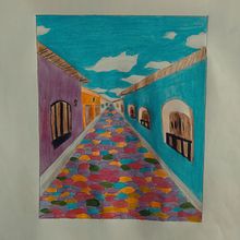 La calle de los recuerdos, Ciudad Santa Ana de Coro-paso a paso. Drawing, and Traditional illustration project by Lenny Herman - 06.21.2025