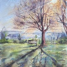 Ash Tree Ln. Painting, and Watercolor Painting project by Aliya Bodnar - 06.22.2025