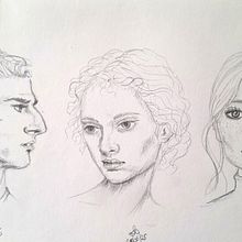 Profile, 3/4, Front Portrait. Artistic Drawing, Drawing, Portrait Drawing, Sketchbook, and Sketching project by sandraortu - 06.22.2025