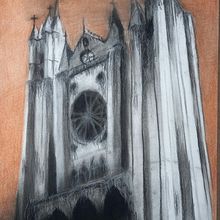 Gótica en ruinas. Traditional illustration project by arte_estudiar - 06.23.2025