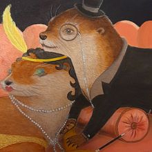 Acuarela sobre madera: Romance charleston . Fine Arts, Traditional illustration, and Watercolor Painting project by Morena Nardone - 06.23.2025