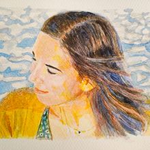 Retrato artístico en acuarela. Fine Arts, Portrait Drawing, Painting, and Watercolor Painting project by Mercè - 06.23.2025