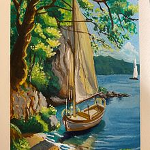 El Bote. Gouache Painting, Painting, Fine Arts, and Naturalistic Illustration project by Jessica Menares - 06.24.2025