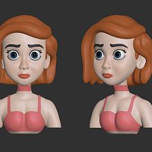 Cartoon character bust. 3D, 3D Character Design, 3D Design, 3D Modeling, and Character Design project by Minh Chiến Nguyen - 06.24.2025