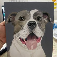 Mascota Aragorn - Pitbull . Fine Arts, Naturalistic Illustration, Oil Painting, and Painting project by ricardo_moncada11 - 06.24.2025
