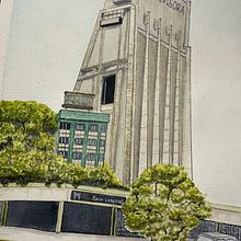 "La Previsora" y su entorno. Watercolor Painting, and Painting project by Carolina Ortega - 06.24.2025