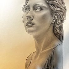 this project is a pencil and graphite drawing inspired by a sculpture. Drawing, Arts, Crafts, Fine Arts, Design, Creativit, Pencil Drawing, Children's Illustration, and Portrait Drawing project by arsham salahi - 06.25.2025