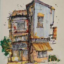 Expressive Architectural Sketching with Colored Marker. Architectural Illustration, Drawing, Ink Illustration, Sketchbook, and Sketching project by daleworx - 06.26.2025