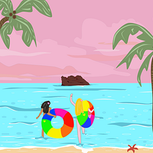 Pride Colors by the Sea. Un progetto di Illustrazione digitale e Illustrazione vettoriale di Anna Ketetzoglou - 26.06.2025