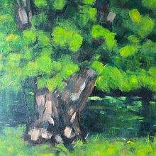 Cool tree in the woods. Acr, lic Painting, Fine Arts, and Painting project by Kelly Marks Strauss - 06.26.2025