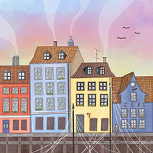 Colorful Nyhavn street. Un proyecto de Ilustración digital de Monika Jakavonytė - 26.06.2025