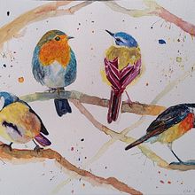 Sarah Stokes Birds Course. Watercolor Painting project by myrviel - 06.26.2025