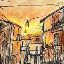 Urban Sunset Landscape. Un proyecto de Ilustración tradicional de Diane Quee - 27.06.2025