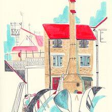 Venice urban illustration with Tombow pens and colored pencil. Un proyecto de Ilustración tradicional, Arquitectura y Dibujo de Mariana-Madalina Buzenchi - 27.06.2025