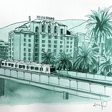 Urban Poetry in Green: A Monochromatic Watercolor Step-by-Step. Un proyecto de Pintura a la acuarela, Sketchbook y Dibujo de amroldan94 - 28.06.2025