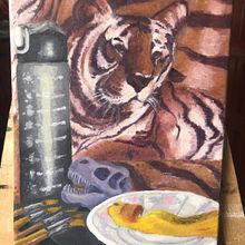 Bodegón de manta de tigre. Artes plásticas, Pintura, e Pintura a óleo projeto de 28db - 29.06.2025