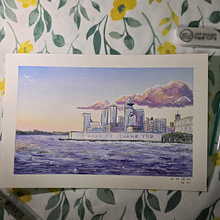 NYC Hudson in Pink . Watercolor Painting project by haileykmrp - 06.30.2025