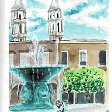 Reunión con amigos . Ilustração tradicional, e Pintura em aquarela projeto de Odds - 30.06.2025