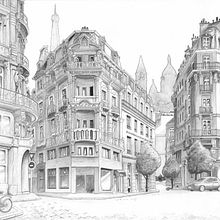 Parisian Balcony. Un proyecto de Ilustración tradicional, Diseño gráfico, Dibujo, Pintura a la acuarela y Cómic de Jerome Moulin - 30.06.2025