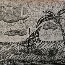 Zen Tangle Inspired Island of Guam. Ilustração com tinta, e Sketchbook projeto de daniel4style - 30.06.2025