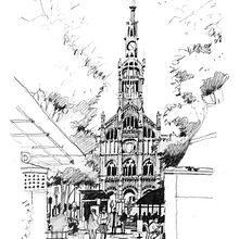 Sketching the Everyday: Hospital de Sant Pau (Barcelona). Un proyecto de Ilustración tradicional, Dibujo, Bocetado y Sketchbook de licari_lucas - 30.06.2025