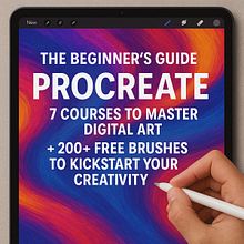 The Beginner’s Guide to Procreate: 7 Courses to Master Digital Art + 200+ Free Brushes to Kickstart Your Creativity. Ilustração digital, Desenho digital, Pintura digital, Desenho realista, Desenho, Desenho a lápis, Desenho de retrato, Desenho artístico, Desenho anatômico, Desenho com lápis de cor, Design de personagens, Mangá, Design gráfico, Pintura Acrílica, Pintura, Pintura guache, Pintura em aquarela, Pintura a óleo, Artesanato, Ilustração editorial, Ilustração tradicional, Ilustração botânica e Ilustração vetorial projeto de Rod Lovell - 30.06.2025