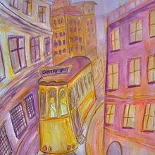 Urban Lisbon. Pintura em aquarela, Arte urbana, Criatividade, e Pintura projeto de jazna - 30.06.2025