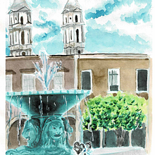 Reunión con amigos  Ein Projekt aus dem Bereich Aquarellmalerei und Traditionelle Illustration von Odds - 30.06.2025