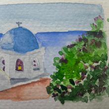 Peaceful place. Un proyecto de Pintura a la acuarela, Sketchbook e Ilustración tradicional de Anuprabha Marikkani - 30.06.2025