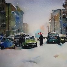 The Snowfall Of 1985. Artes plásticas, Pintura, Narrativa, Pintura em aquarela, e Paisagismo projeto de rossiglori - 30.06.2025