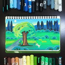 El Parque del Paseo. Un proyecto de Pintura acrílica, Ilustración arquitectónica, Dibujo, Bocetado, Sketchbook, Redes Sociales e Instagram de Humano Normal - 30.06.2025