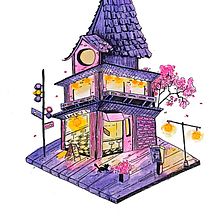 Café a Media Noche. Traditional illustration, and Watercolor Painting project by Fátima Telón S. - 07.01.2025