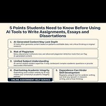 5 Points Students Need to Know Before Using AI Tools to Write Assignments, Essays and Dissertations. Un proyecto de Escritura, Creación de Contenido con IA, Redacción de contenidos		 y ChatGPT de Online Assignment Help UK - 01.07.2025