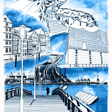 Hamburg line byline. Digital Illustration project by david_k - 07.01.2025