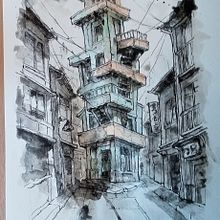 Béton japonais Ein Projekt aus dem Bereich Traditionelle Illustration, Zeichnung und Aquarellmalerei von laure_touvet40 - 01.07.2025