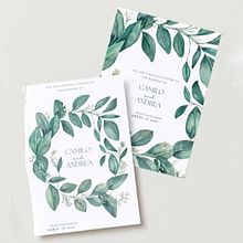 Invitación de boda con hojitas estilo botánico  Ein Projekt aus dem Bereich Traditionelle Illustration, Bildende Künste, Malerei und Aquarellmalerei von Andrea Vanegas Villamil - 01.07.2025