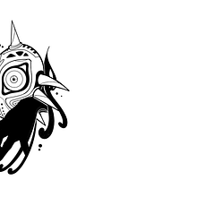 Diseño de tatuaje blackwork inspirado del videojuego The Legend of Zelda: Majora's Mask.. Digital Drawing, Digital Illustration, Drawing, Traditional illustration, and Tattoo Design project by Atzin Luna - 07.01.2025