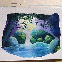 Firefly Fairytale Ein Projekt aus dem Bereich Bildende Künste, Gouachemalerei, Naturalistische Illustration, Malerei und Aquarellmalerei von Megan Flickinger - 02.07.2025
